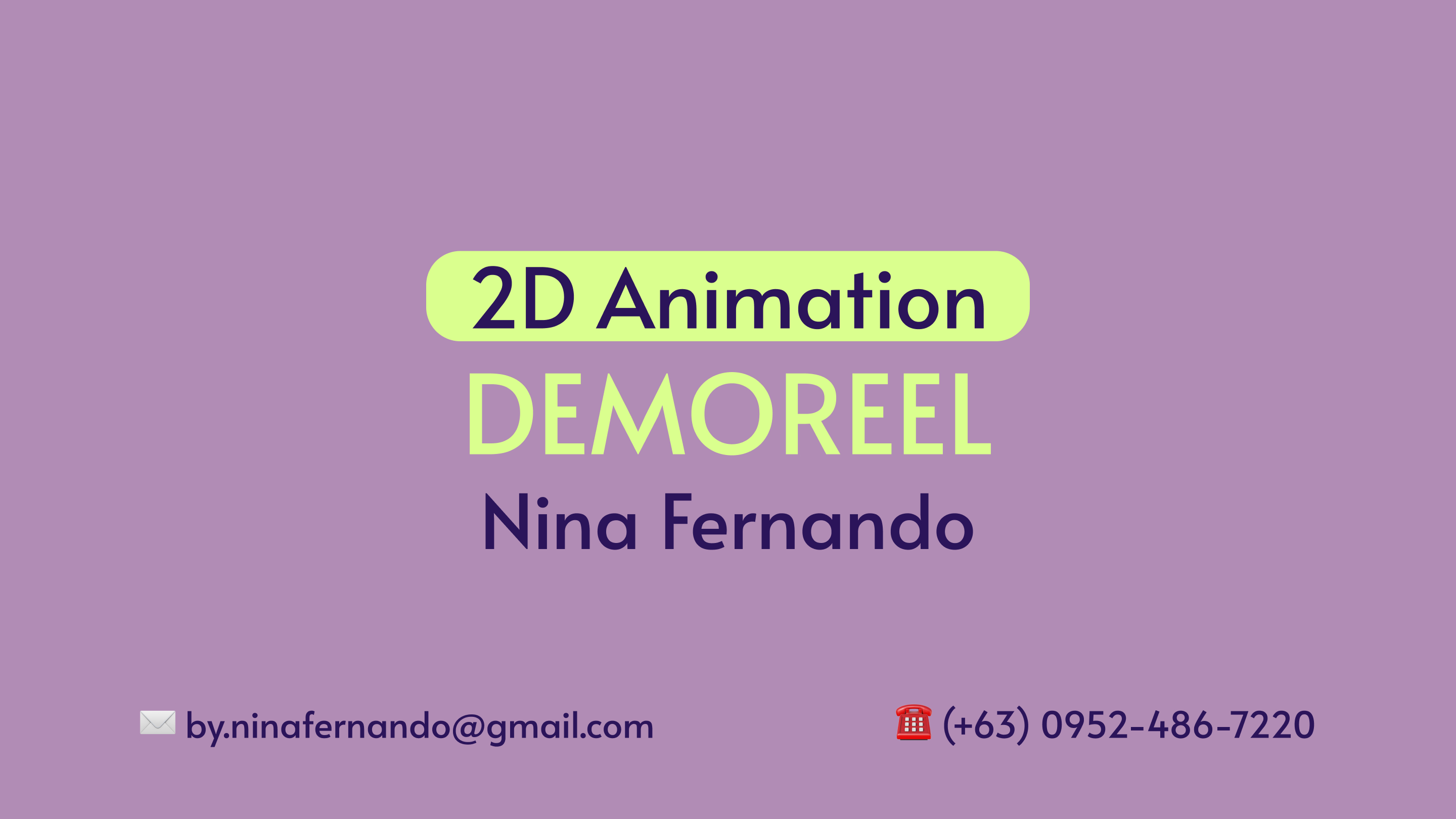 2D Animation Demoreel